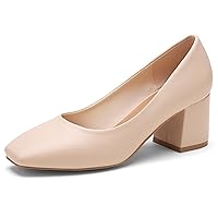 Women's Pumps Chunky Block Low Heels Closed Toe Dress Shoes with Arch Support Comfortable Wedding Party Office Shoes Heel Pumps