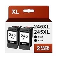 245XL Black Ink Cartridges High Capacity 2 Black Combo Replacement Ink for Canon PG-245XL 245 XL PG-243 for Pixma MX492 TR4520 TS3120 MG2420 MG2522 MX490 MG2920 MG2922 ptinter