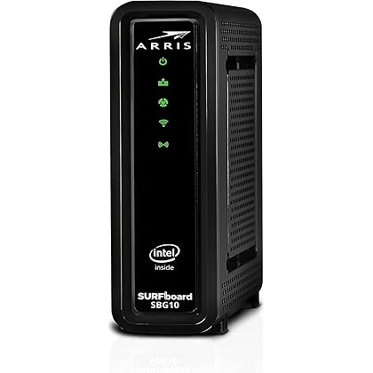 ARRIS Surfboard SBG10-RB DOCSIS 3.0 Cable Modem & AC1600 Dual Band Wi-Fi Router, Approved for Cox, Spectrum, Xfinity & Others (RENEWED)