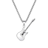 Guitar Pendant Titanium Necklace For Men'S Gifts