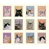 Heads CHRA-1S Gift Stickers, Made in Japan, 1.3 x 1.6 inches (3.2 x 4 cm), Cat, 120 Pieces, Assorted Stickers, Cat, Charity, Animal