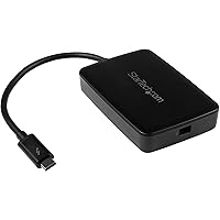 StarTech.com Thunderbolt 3 to Thunderbolt 2 Adapter (Non-Reversible) - TB3 Laptop to TB2 (20Gbps) or TB1 (10Gbps) Devices / Displays - Black - Windows/Mac (TBT3TBTADAP)