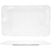Melamine Trays, 17-inch Serving Trays and Platters, Set of 2 White