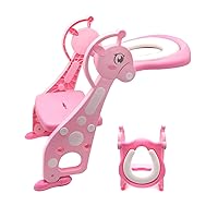 Giraffe Potty Training Toilet Ladder Seat With Upgraded Cushion Step Stool Ladder Toilet Chair/Toilet Trainer for Baby Toddler Kids Children In Pink [P/N: ET-BABY001-PINK STEP]