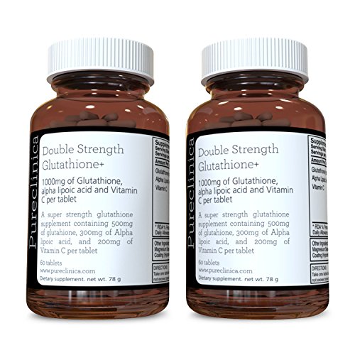 Double Strength Glutathione 500mg x 60 Tablets - 2 Bottles (120 Tablets). 500mg Reduced glutathione, 300mg Vitamin c, 200mg Alpha lipoic Acid. 200%...