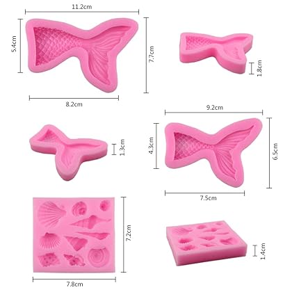 ASOlife 3 pack mould fishtail mould mermaid silicone gum mould chocolate mould for decorating cakes, chocolates, candy etc.