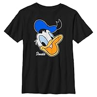 Disney Classic Mickey Donald Big Face Boys Husky Short Sleeve Tee Shirt