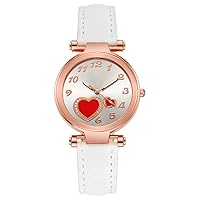 Women Love Heart Leather Watch, Gierzijia Casual Ladies Colorful Quartz Analog Watch, Fashion Girl Love Wrist Watch