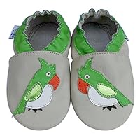 Leather Baby Soft Sole Shoes Boy Girl Infant Children Kid Toddler Crib First Walk Gift Parrot Beige