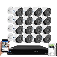 GW Security 8MP Security Camera System Outdoor with AI Face/Human/Vehicle Detection, 16CH 4K DVR and 16 x 3840TVL 8MP Microphone Home Coaxial CCTV Cameras, Smart AI Alert & Playback, 4TB Hard Drive