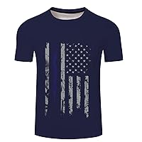 Mens American Flag T-Shirt Summer Casual Short Sleeve Graphic Tee Tops Independence Day American Tshirts Patriotic Blouse