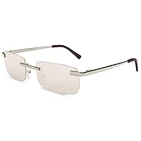 grinderPUNCH Small Slim 90's Popular Nineties Rectangular Sunglasses Clear Rimless Eyewear