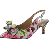 J. Renee Womens Gosalyne Floral Pointed Toe Slingback Heels Pink 6 Medium (B,M)