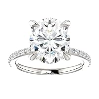 Oval Cut Moissanite Ring, 6.0 ct Colorless Stone, Sterling Silver Band, Women's Promise Anniversary Ring