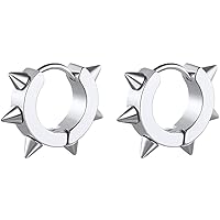 ChainsHouse Stud Earrings for Men Women,316L Stainless Steel/18K Gold/Black Metal, Punk Hypoallergenic Surgical Huggie Hoop Earrings Mens Jewelry Piercing Hoop Earrings