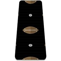 Football On Dark Background Extra Thick Yoga Mat - Eco Friendly Non-Slip Exercise & Fitness Mat Workout Mat for All Type of Yoga, Pilates and Floor Exercises 72x24in