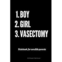 BOY GIRL VASECTOMY: Funny and joking notebook for sensible parents. Lined Journal Notebook, Medium 6 x 9 inches, 120 pages. (HUMOR NOTEBOOKS)