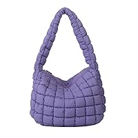 NANYONGYU Women's Large Capacity Lightweight Shoulder Bag, Quilted Bag, Tote Bag, One Shoulder Bag, Fluffy, For Travel, Work or School