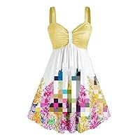 Butterfly Dress Women Leeveless Dresses Summer Waist A-line Femme