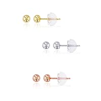 DECADENCE 14k Yellow, White and Rose Gold Ball Stud Earrings for Women