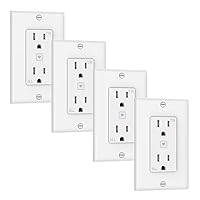 Smart WiFi Outlet, Home Electrical Outlet with 2 Individually Controlled Outlets,15Amp Smart Wall Outlet Work with Alexa and Google Assistant, Voice, ETL & FCC Certified, 4 Pack, White