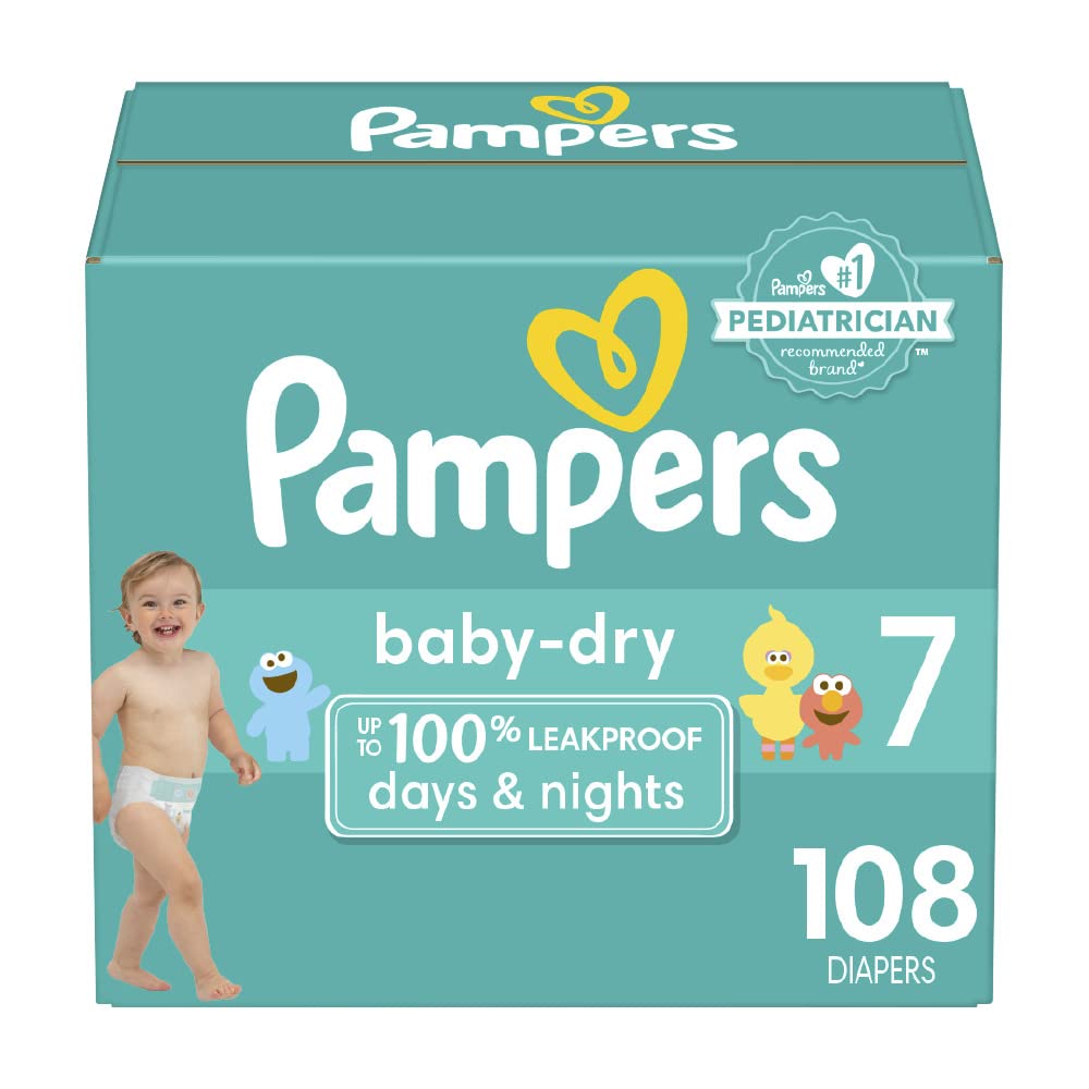 Diapers Size 7, 108 count - Pampers Baby Dry Disposable Diapers