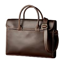 Retro Leather Handbag for Men Handmade Leather Shoulder Bag Cowhide Crossbody Bag Business Laptop Briefcase