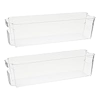 Okuna Outpost Clear Plastic Freezer Organizers, Breastmilk Storage Containers (14.5 x 4 x 3.75 In, 2 Pack)