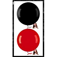 PartyWoo Black Balloons 4 pcs 36 Inch and Red Balloons 4 pcs 36 Inch