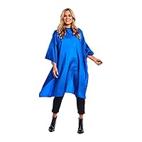 Betty Dain Lightweight Crinkle Nylon Hair Cutting/Styling Cape, Water Resistant, Ultra Lightweight Crinkle Antron Nylon, Repels Hair, Neck Snap Closure, Generous 54 x 60 Inch Size, Royal Blue