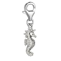 Beautiful Seahorse Clip On Charm Pendant for European Charm Jewelry with Lobster Clasp