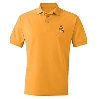 Star Trek Starfleet Uniform Adult Command Gold Polo Shirt (Adult Small)