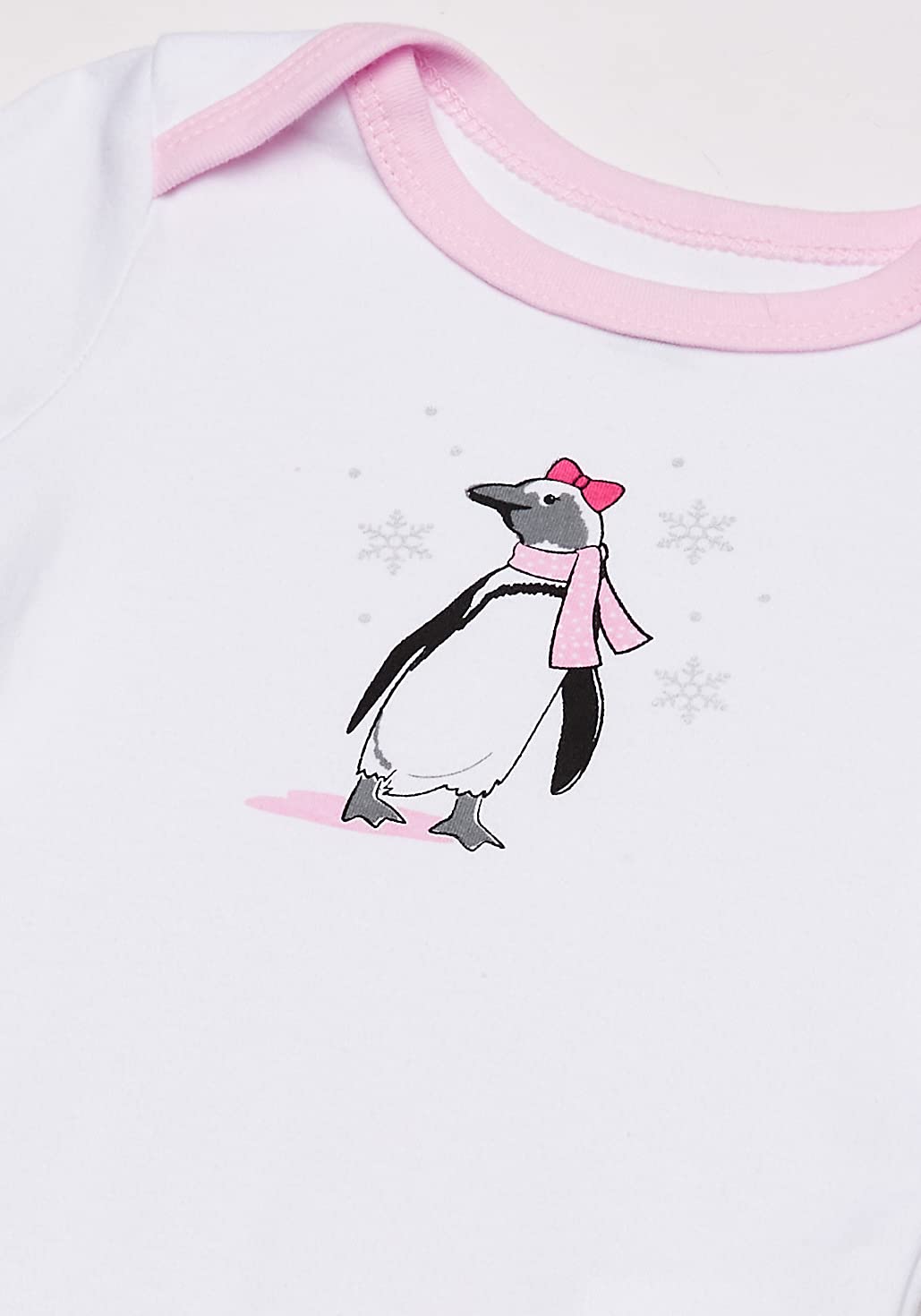 Hudson Baby Unisex Baby Cotton Long-sleeve Bodysuits, Pink Penguin, 12-18 Months US