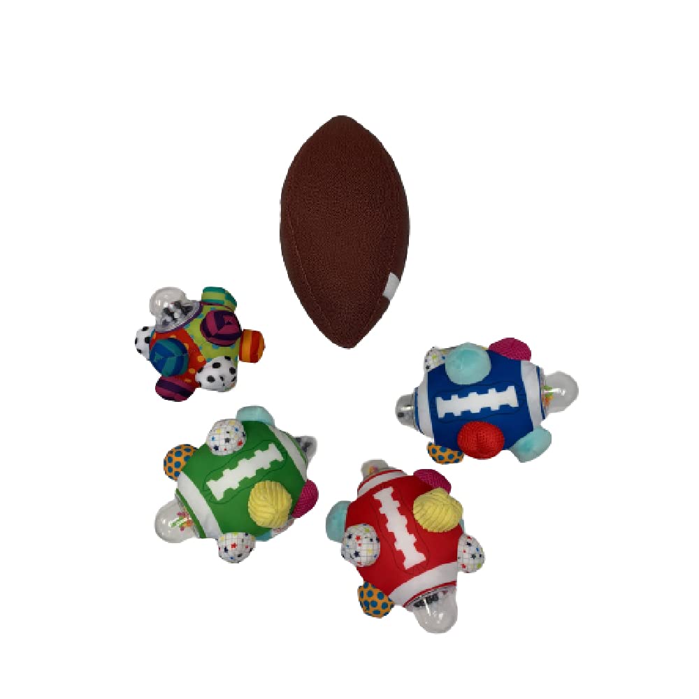 The Season Toys Football Bumpy Ball for Baby Cognitive Developmental, Baby Boys & Girls - Newborn to 36 Months Sensory Football Rattle Toy