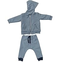 HIPPO | Baby Toddler Peruvian Cotton Comfy 2 Pieces Outit Set Unisex Jacket Sherpa and Jogger French terry