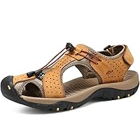 Summer breathable large-sized foreskin beach shoes, cowhide trend, men's hollowed out sandals, men's shoes, large-sized outdoor sports sandals, non slip genuine leather