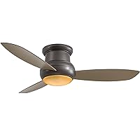 MINKA-AIRE F474L-ORB Concept II 52 Inch 3 Blade Outdoor Ceiling Fan Close to Ceiling with Integrated 14W LED Light in Oil Rubbed Bronze Finish