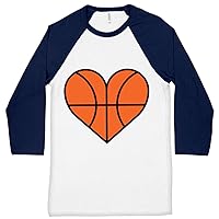 Basketball Heart Baseball T-Shirt - Heart T-Shirt - Colorful Tee Shirt