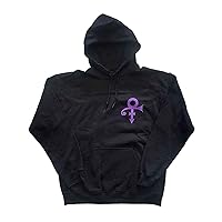Prince Men's Lotus Flower (Back Print) Hooded Sweatshirt Black