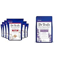 Dr Teal's Unscented Epsom Salt Bulk Magnesium Sulfate USP, 6 lbs 36 lbs Total & Epsom Salt Soaking Solution, Soothe & Sleep, Lavender, 3lbs