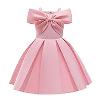 Children's Dress,Spring New Solid Color Off-Shoulder Princess Dress,Girls' Piano Performance Dress.