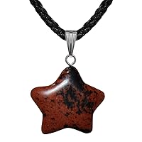 Celestial Collection – Shooting Star – Mahogany Obsidian, Red Brown Black – Adjustable Cord – Black