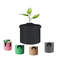 5-Pack 7/10/30 Gallon Grow Bags, Heavy Duty Thickened Potato Grow Bag with Handles, Aeration Felt Nonwoven Fabric Plant Pots, for Vegetable Fruit Flowers Growing (10 Gallon)
