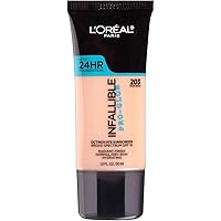 L'Oreal Paris Makeup Infallible Up to 24HR Pro-Glow Foundation, Nude Beige, 1 fl oz.