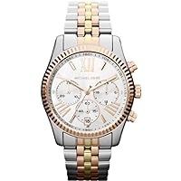 Michael Kors Watch for Women Lexington Chronograph, Stainless Steel Watch with a stainless steel strap, 38mm case size