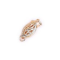 JOE FOREMAN Exquisite Filigree 14K Yellow Gold Filled Fish Clasp Flower Hollow Clasp for DIY Jewelry Craft Making Necklace Bracelets Closures (5x13mm)