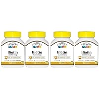 21st Century Biotin Tablets, 10,000 mcg,2 Count (Pack of 2)