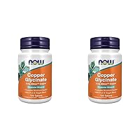NOW Supplements, Copper Glycinate with 3mg Albion Copper, Promotes Structural Health*, 120 Tablets, Light Gray, Tan (Pack of 2)