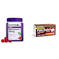 Melatonin 10mg Gummies for Restful Sleep, 90 Strawberry Flavored Count & GoodSense 500mg Acetaminophen Caplets, 50 Count
