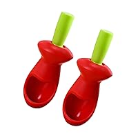 BESTOYARD 2pcs Fruit Remover Tool Silicone Pitter Fruit Cores Strawberry Pitter Fruit Core Remover Pitter Strawberry Corer Nuclear Remover Deseeder Cherry Enucleated Red